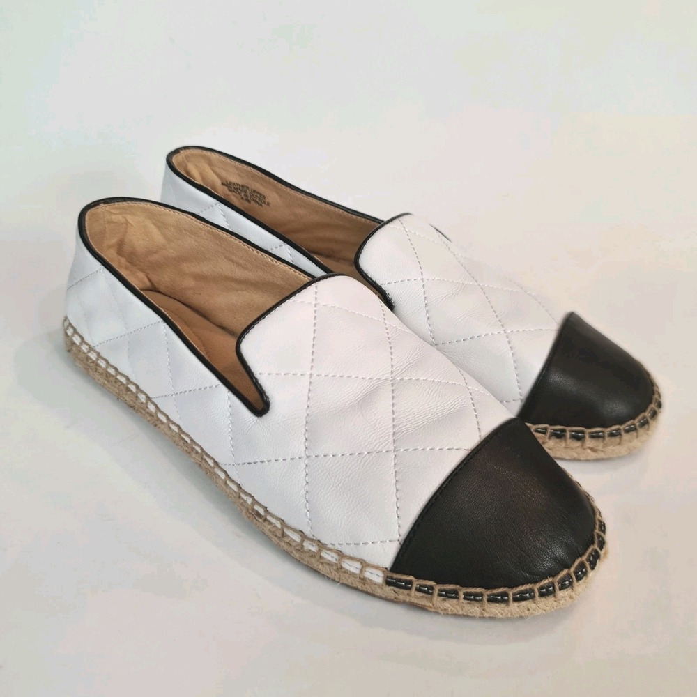 Talbot Izzy Quilted Soft Nappa Espadrilles Loafers Comfort Women's 8.5 White